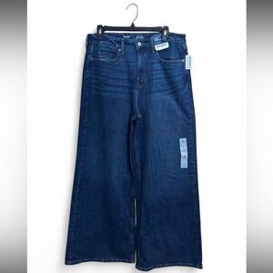 NWT Old Navy Women’s Extra High Rise Super Wide Leg Drapey Denim Jeans Size 10